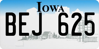 IA license plate BEJ625
