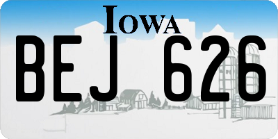 IA license plate BEJ626