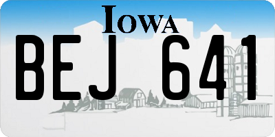 IA license plate BEJ641