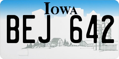 IA license plate BEJ642