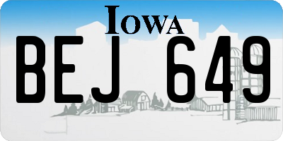 IA license plate BEJ649
