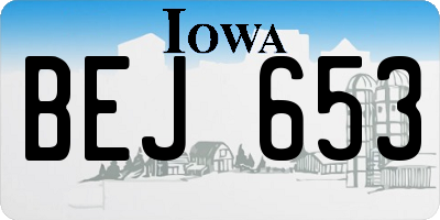 IA license plate BEJ653