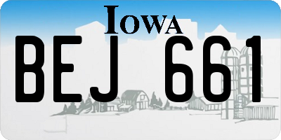 IA license plate BEJ661