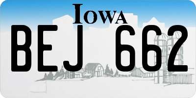 IA license plate BEJ662