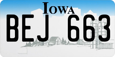 IA license plate BEJ663