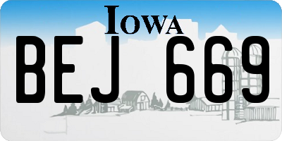 IA license plate BEJ669