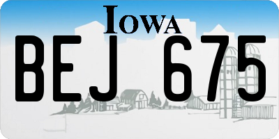 IA license plate BEJ675