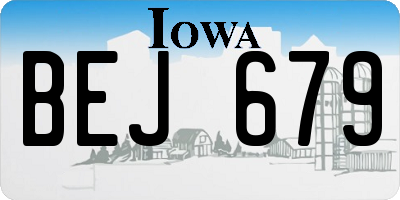 IA license plate BEJ679