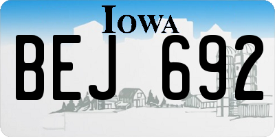 IA license plate BEJ692