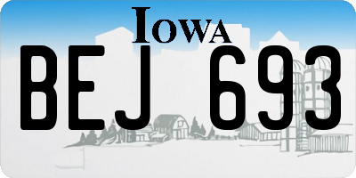 IA license plate BEJ693