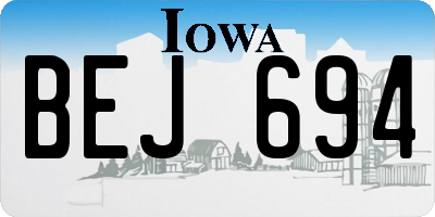 IA license plate BEJ694