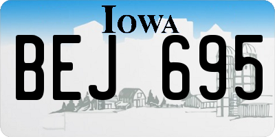 IA license plate BEJ695