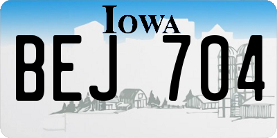 IA license plate BEJ704