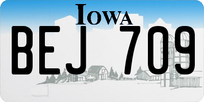 IA license plate BEJ709