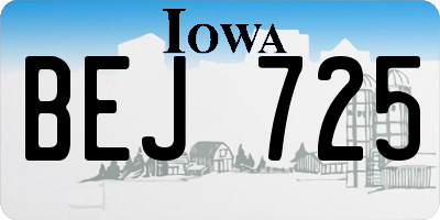 IA license plate BEJ725