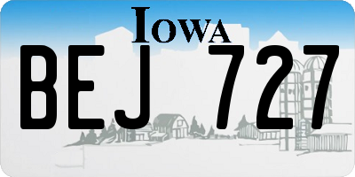 IA license plate BEJ727