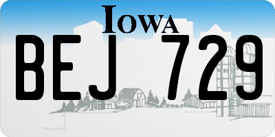 IA license plate BEJ729