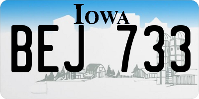 IA license plate BEJ733