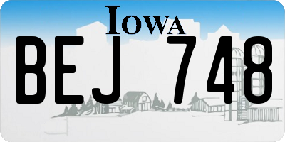 IA license plate BEJ748