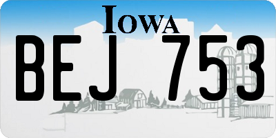 IA license plate BEJ753