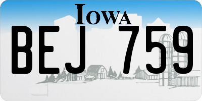 IA license plate BEJ759