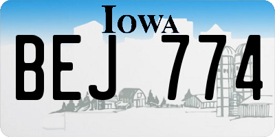 IA license plate BEJ774