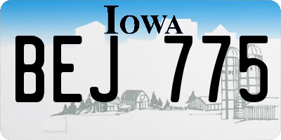 IA license plate BEJ775