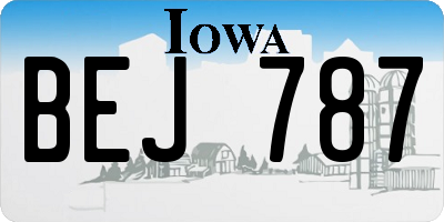 IA license plate BEJ787