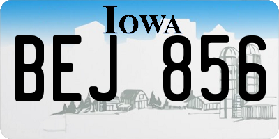 IA license plate BEJ856