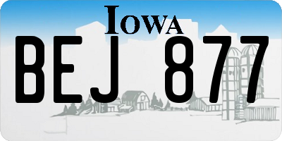 IA license plate BEJ877