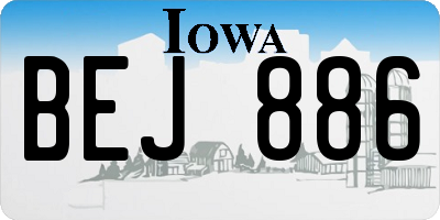 IA license plate BEJ886