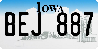 IA license plate BEJ887