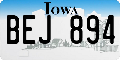 IA license plate BEJ894