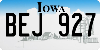 IA license plate BEJ927