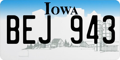 IA license plate BEJ943