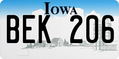 IA license plate BEK206