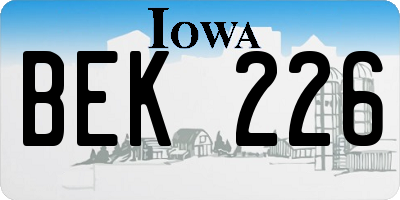 IA license plate BEK226