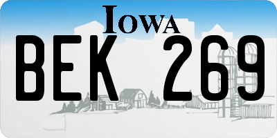 IA license plate BEK269