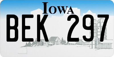 IA license plate BEK297