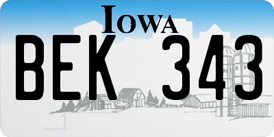 IA license plate BEK343