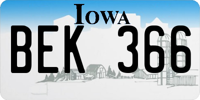 IA license plate BEK366