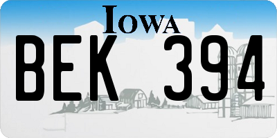 IA license plate BEK394