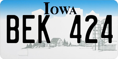 IA license plate BEK424