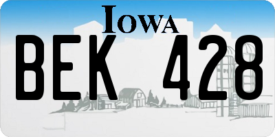 IA license plate BEK428