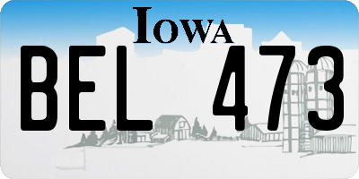 IA license plate BEL473