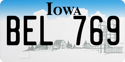 IA license plate BEL769