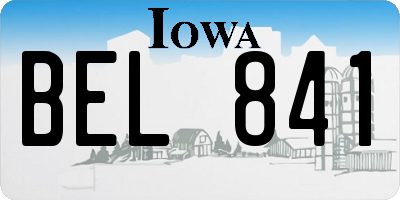 IA license plate BEL841