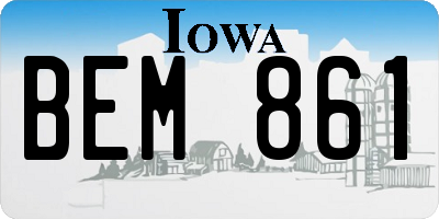 IA license plate BEM861