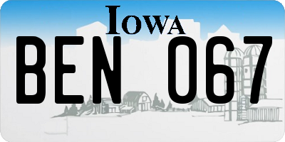 IA license plate BEN067