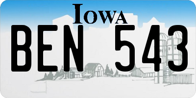 IA license plate BEN543